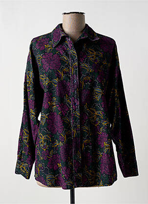 Chemisier imprimé fleurs manches longues violet MÊME ROAD femme