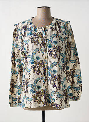 Chemisier imprimé fleurs manches longues bleu WHITE STUFF femme