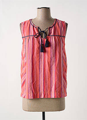 Top col v sans manche rose WHITE STUFF femme