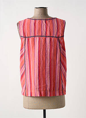 Top col v sans manche rose WHITE STUFF femme