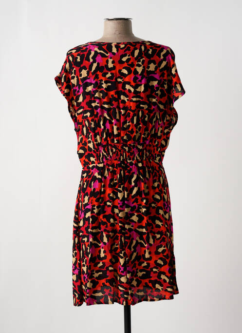 Robe mi-longue coupe fluide manches courtes rouge ARTLOVE femme