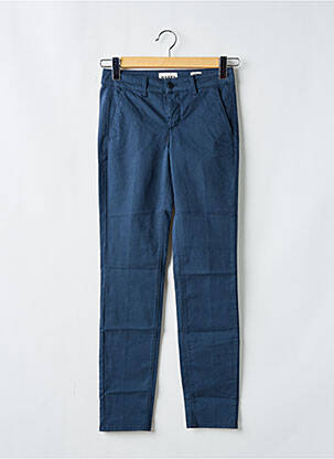 Pantalon chino tissage popeline taille normale bleu HAPPY femme