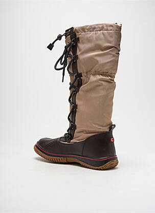 Bottes matière lisse talon plat jusqu'à 3cm marron PAJAR femme
