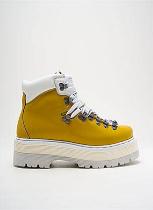 Bottines/boots matière lisse talon de 4 à 6cm jaune ART femme