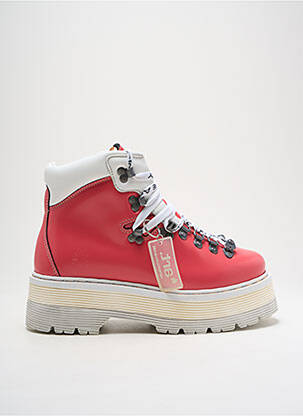 Bottines/boots matière lisse talon de 4 à 6cm rose ART femme