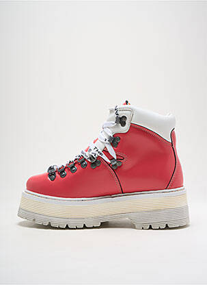 Bottines/boots matière lisse talon de 4 à 6cm rose ART femme