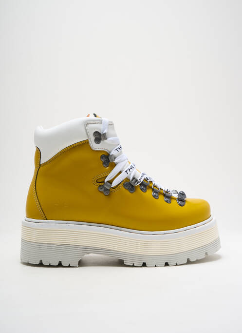 Bottines/boots matière lisse talon de 4 à 6cm jaune ART femme