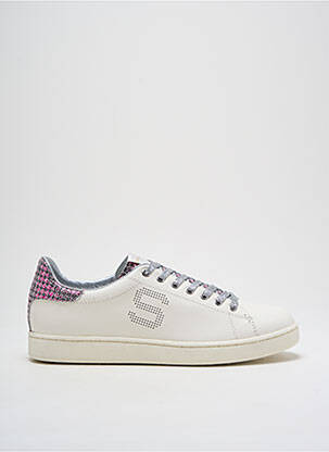 Baskets matière lisse talon plat jusqu'à 3cm blanc SERAFINI femme