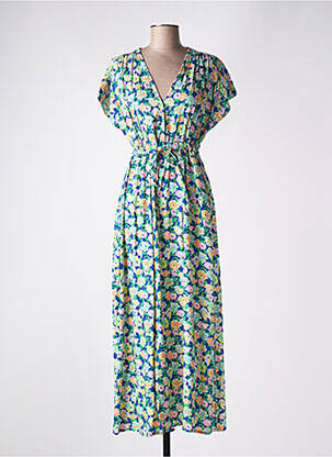 Robe longue manches courtes manches courtes bleu C'EST BEAU LA VIE femme