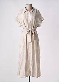 Robe longue manches courtes manches courtes beige RUE MAZARINE femme
