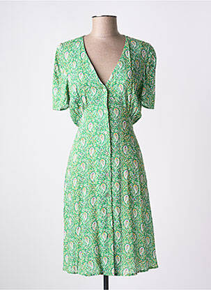 Robe courte manches courtes manches courtes vert C'EST BEAU LA VIE femme