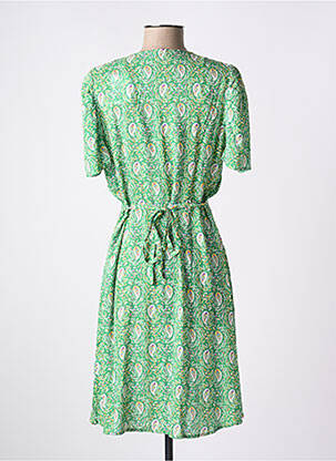 Robe courte manches courtes manches courtes vert C'EST BEAU LA VIE femme