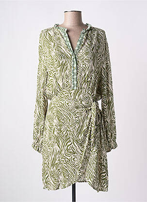 Robe courte manches longues manches longues vert CHERRY PARIS femme