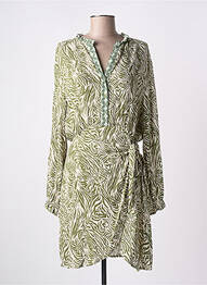 Robe courte manches longues manches longues vert CHERRY PARIS femme