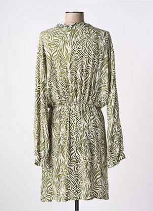 Robe courte manches longues manches longues vert CHERRY PARIS femme