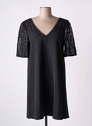 Robe courte manches courtes manches courtes noir GRACE & MILA femme