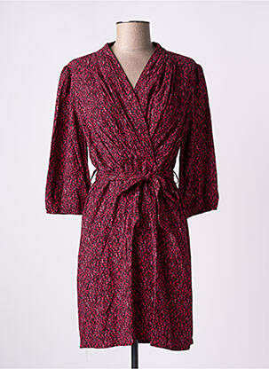 Robe courte manches 3/4 manches 3/4 rouge GRACE & MILA femme