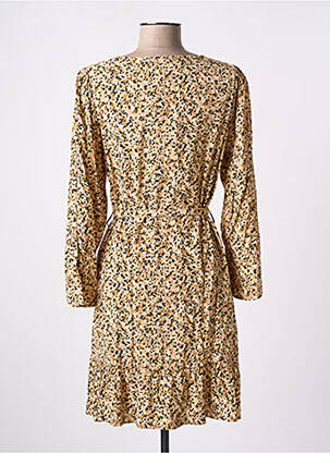 Robe courte manches longues manches longues beige GRACE & MILA femme