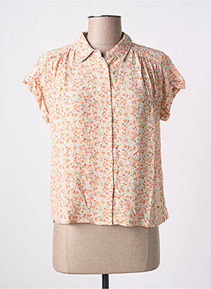 Chemisier tissage crêpe manches courtes orange PEPE JEANS femme