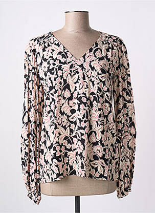 Blouse tissage popeline manches longues noir C'EST BEAU LA VIE femme