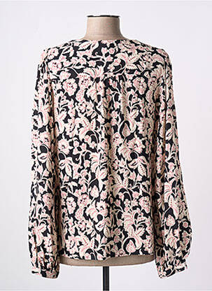 Blouse imprimé fleurs manches longues noir C'EST BEAU LA VIE femme