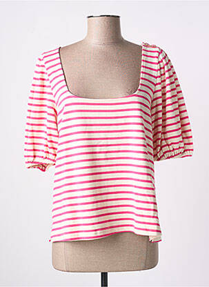 T-shirt manches mi-longues manches courtes rose GRACE & MILA femme