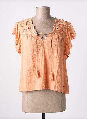 Blouse légère et transparente manches courtes orange PEPE JEANS femme