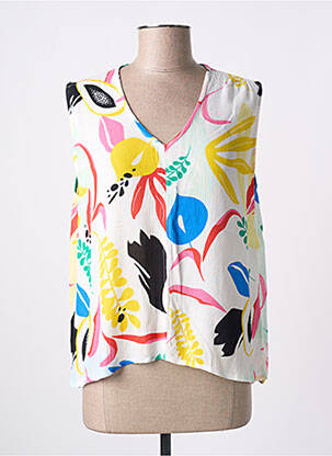 Blouse tissage crêpe sans manche blanc LES TROPEZIENNES PAR M.BELARBI femme
