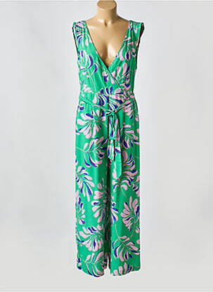 Combi-pantalon coupe cintrée sans manche vert GRACE & MILA femme
