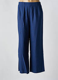 Pantalon large tissage crêpe taille haute bleu C'EST BEAU LA VIE femme