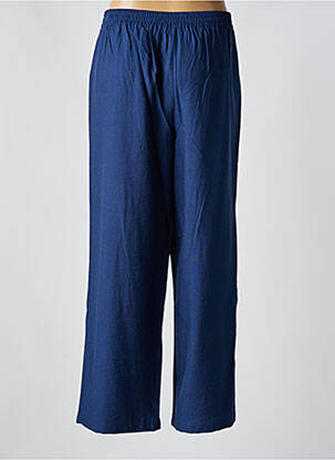 Pantalon large tissage crêpe taille haute bleu C'EST BEAU LA VIE femme