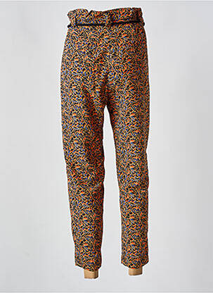 Pantalon droit taille à pinces taille haute orange RUE MAZARINE femme