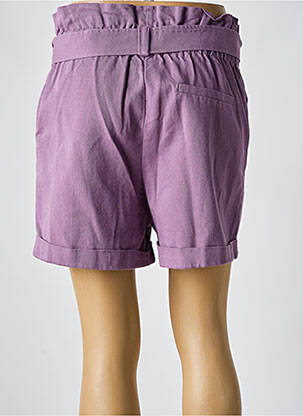 Short tissage denim taille haute violet GRACE & MILA femme