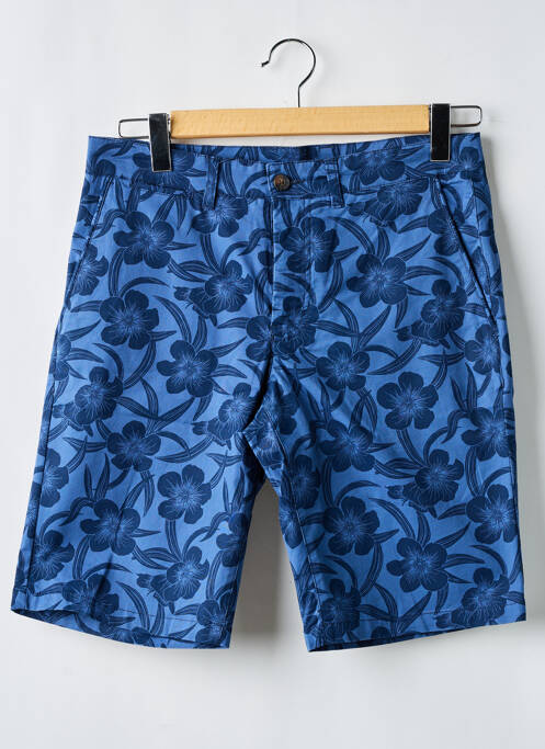 Bermuda stretch taille normale bleu CAMBRIDGE homme