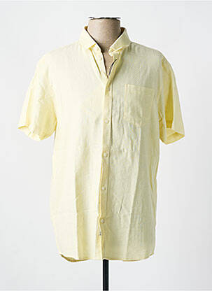 Chemise manches courtes poches jaune SOLID homme