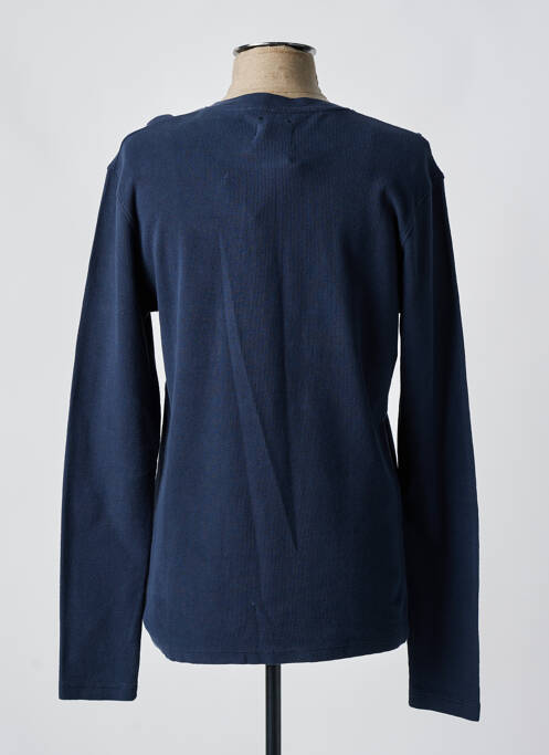T-shirt col tunisien manches longues bleu PEPE JEANS homme