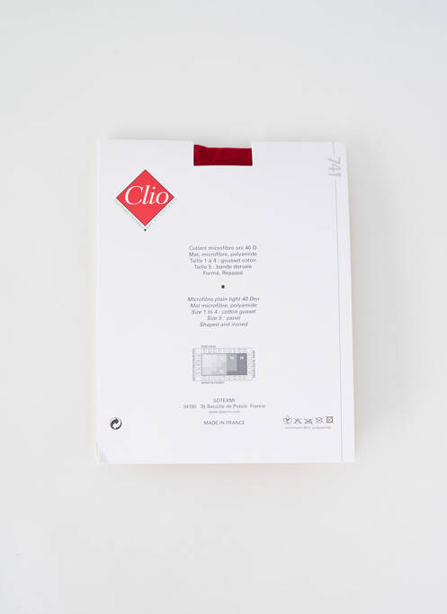 Collants rouge CLIO pour femme