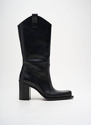 Bottes tissage satiné talon de 7 à 9cm noir ELENA IACHI femme