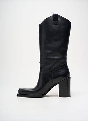 Bottes tissage satiné talon de 7 à 9cm noir ELENA IACHI femme