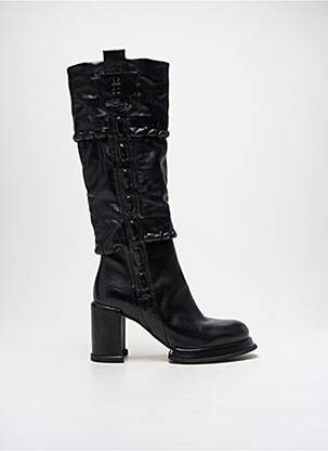 Bottes tissage satiné talon de 7 à 9cm noir A.S.98 femme