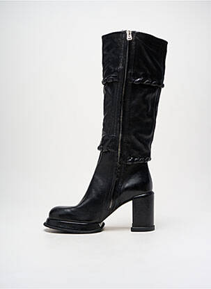 Bottes tissage satiné talon de 7 à 9cm noir A.S.98 femme