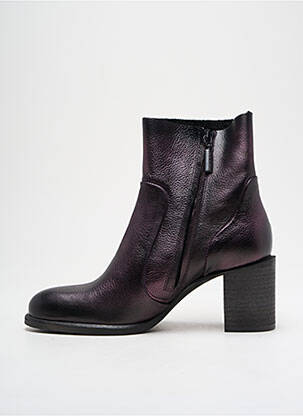 Bottines/boots matière lisse talon de 4 à 6cm violet METAL JEAN'S femme