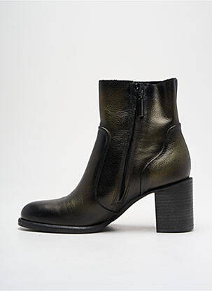 Bottines/boots matière lisse talon de 4 à 6cm vert METAL JEAN'S femme