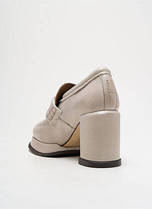 Mocassins tissage satiné talon de 4 à 6cm gris A.S.98 femme