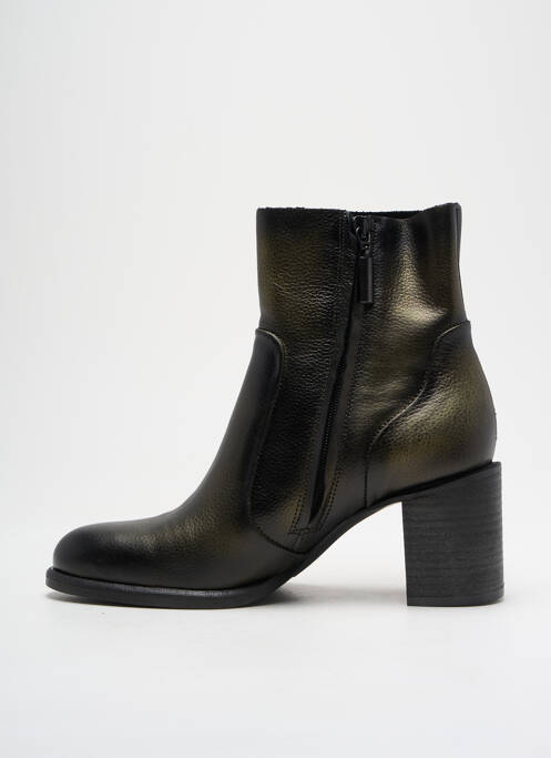 Bottines/boots matière lisse talon de 4 à 6cm vert METAL JEAN'S femme