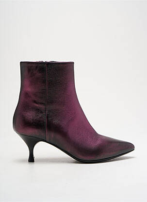 Bottines/boots matière lisse talon de 4 à 6cm violet STRATEGIA femme