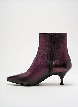 Bottines/boots matière lisse talon de 4 à 6cm violet STRATEGIA femme