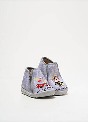 Chaussons/pantoufles fermeture zippée bout rond gris BELLAMY garçon