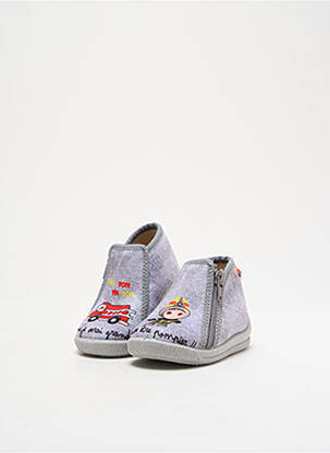 Chaussons/pantoufles fermeture zippée bout rond gris BELLAMY garçon