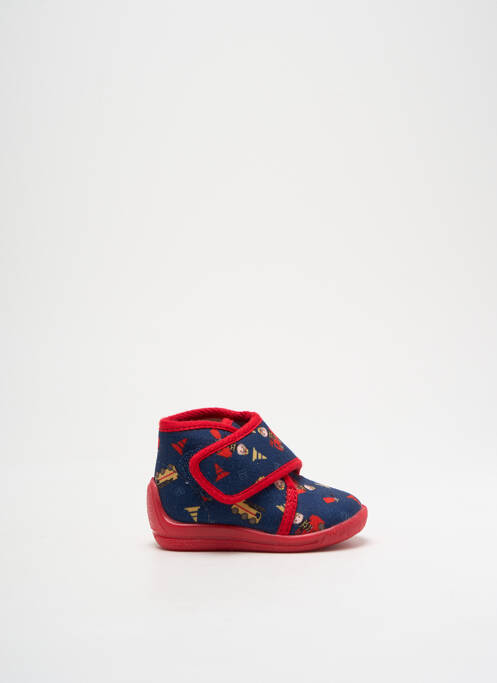 Chaussons/pantoufles fermeture scratch bout rond bleu BELLAMY garcon